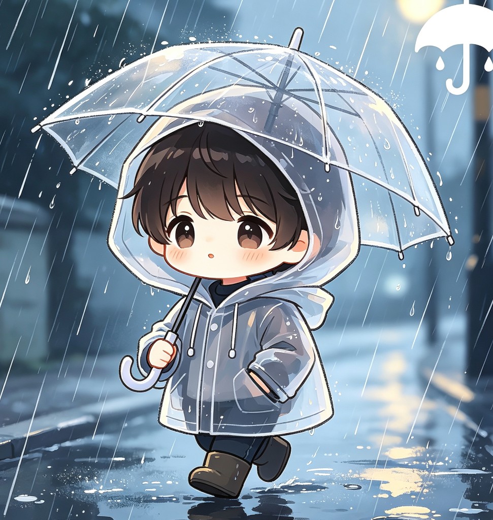 主题头像：雨夜街景中的角色